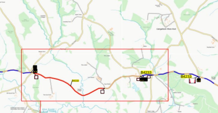 Road closure in The Hendre