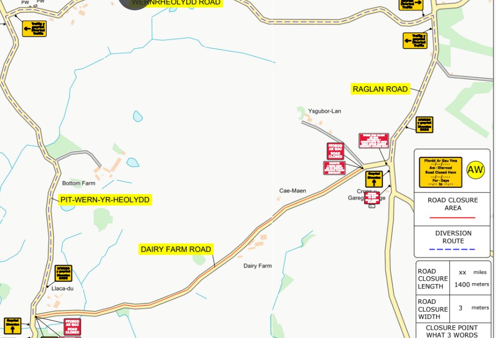 Another Road Closure in Penrhos