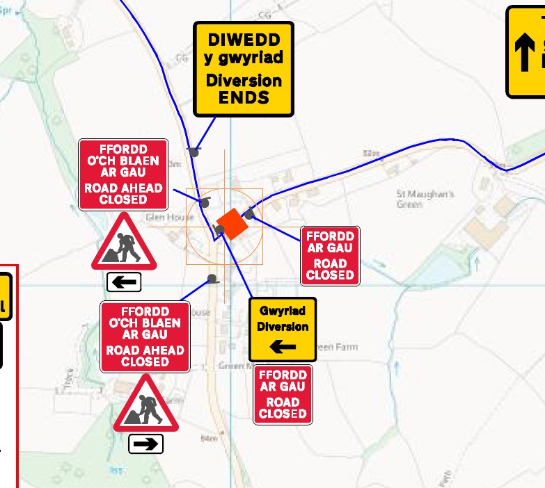 Road Closure In Rockfield And St Maughans